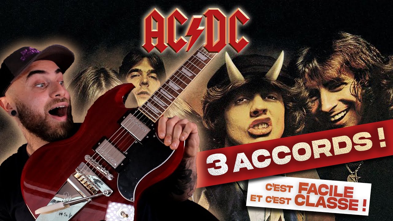 JOUER DE LA GUITARE COMME ACDC : Ces 3 accords évidents ! (ça va être facile promis)