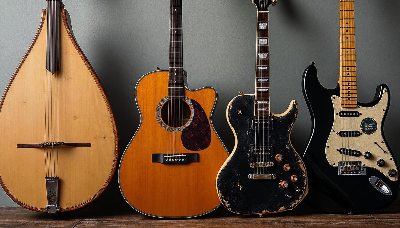 découvrez l'incroyable voyage de la guitare, de la douceur mystique du luth aux puissants riffs du rock, à travers les cultures et les époques du monde entier.